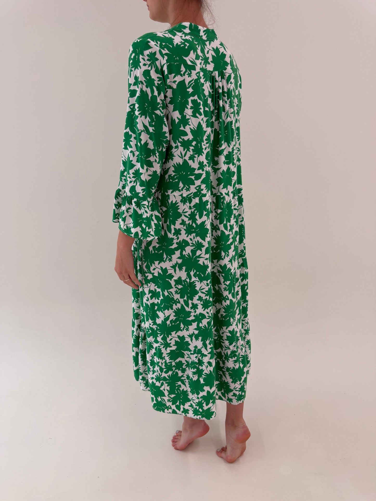 Rochie maxi cu print verde smarald ultra confort