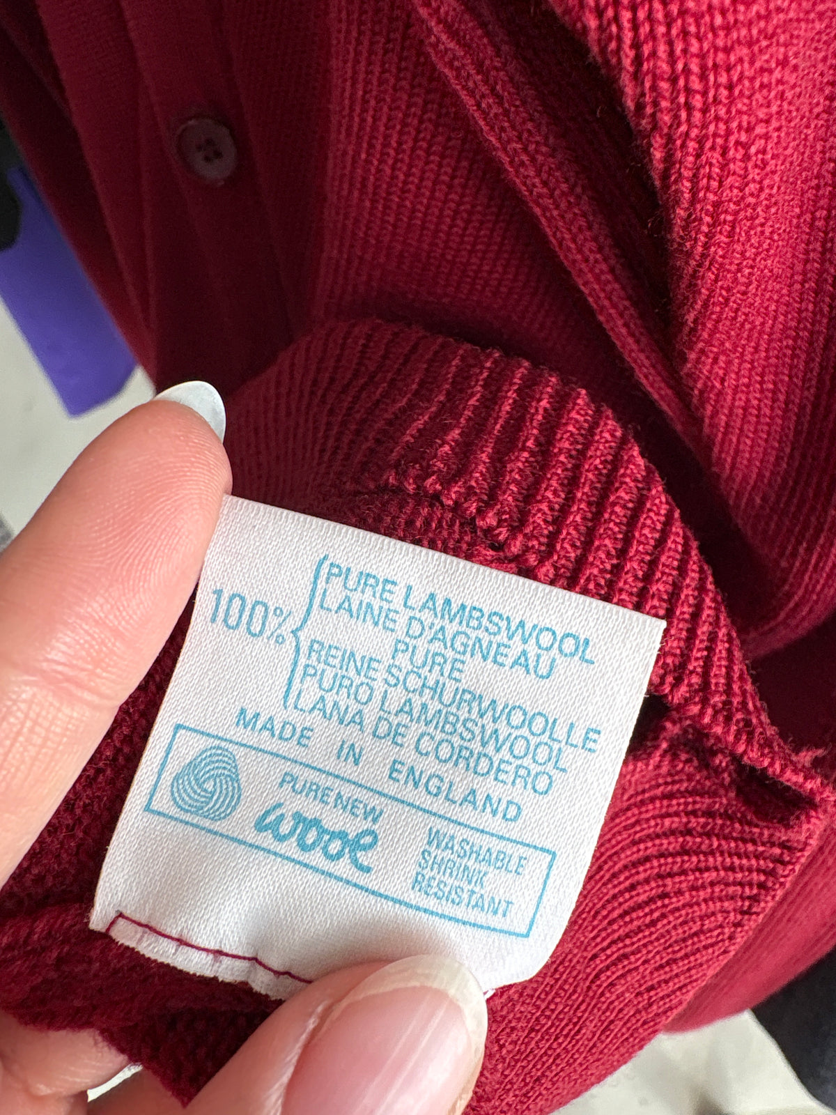 Cardigan Yves Saint Laurent vintage whine red din lana extrafina