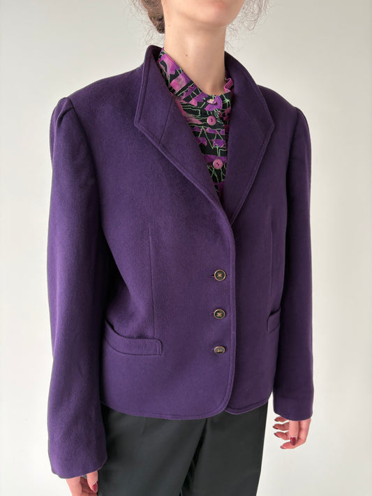 Sacou de brand luxury Delmod din boiled wool în croi ușor cambrat