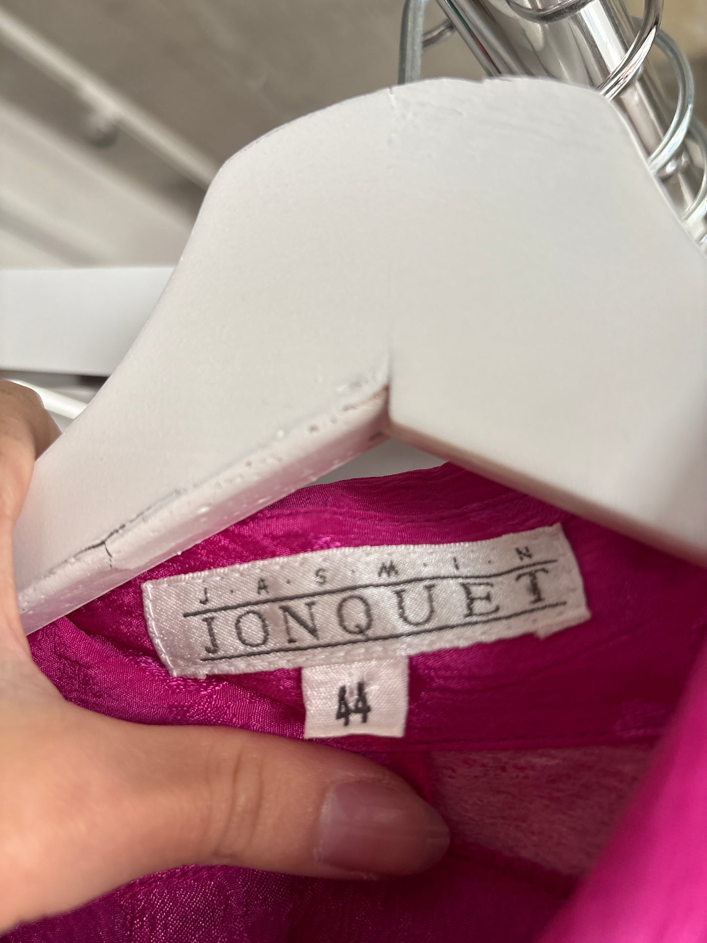 Cămașa vintage petite fucsia din jacquard