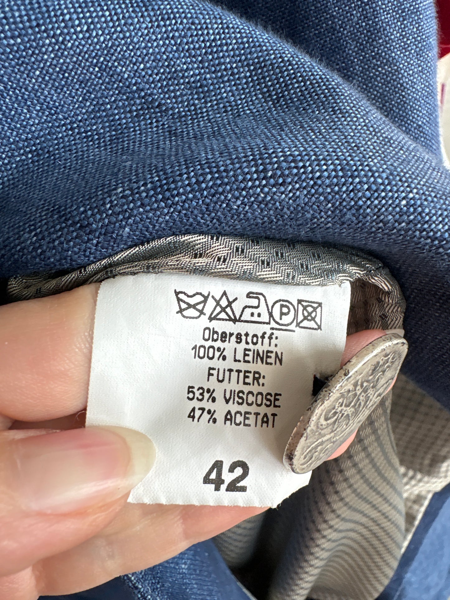 Set vintage jeans blue din pânză de in premium în croi atemporal