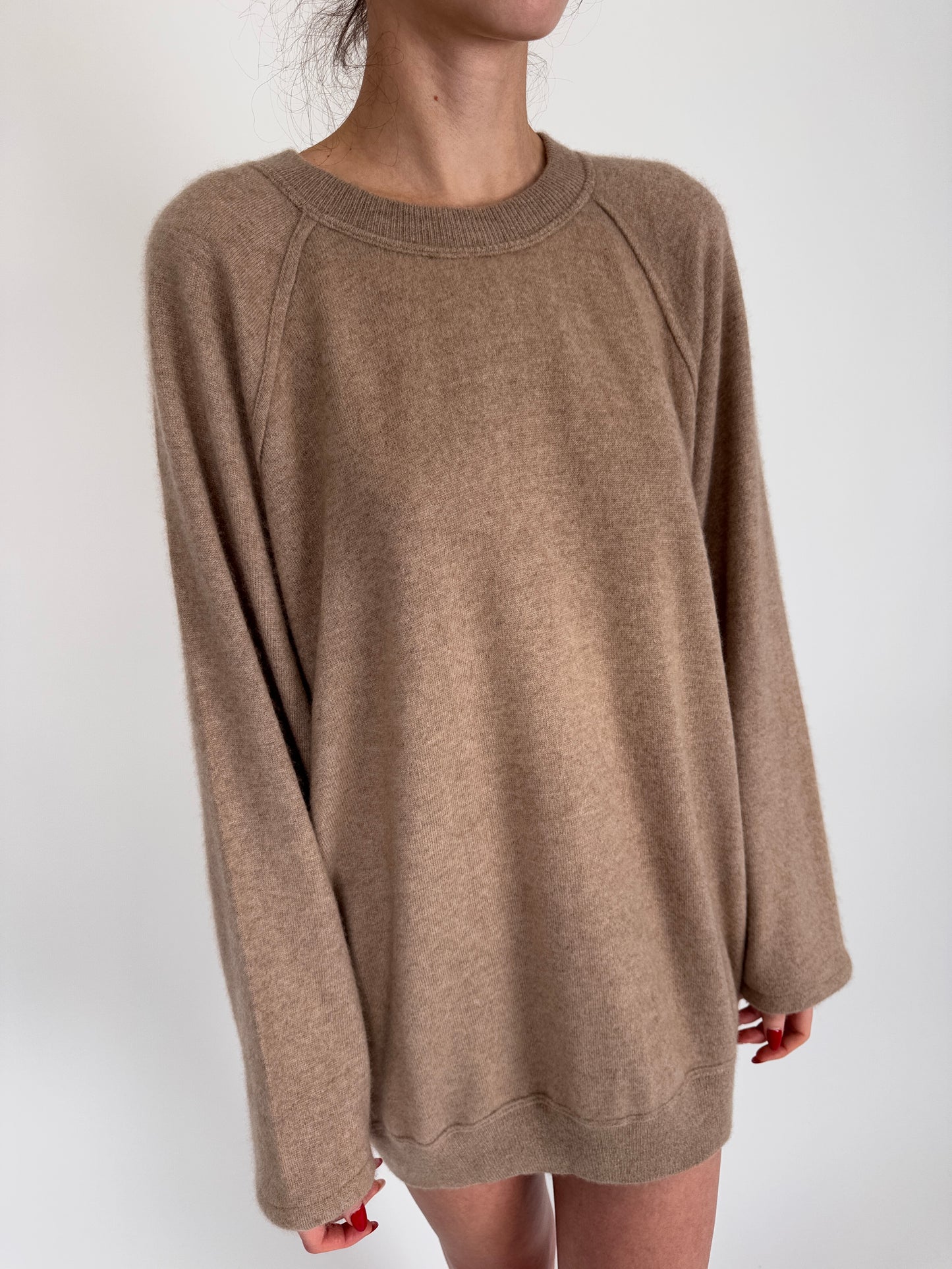 Pulover lung de brand Luxury italian de tricotaje din cașmir multiply