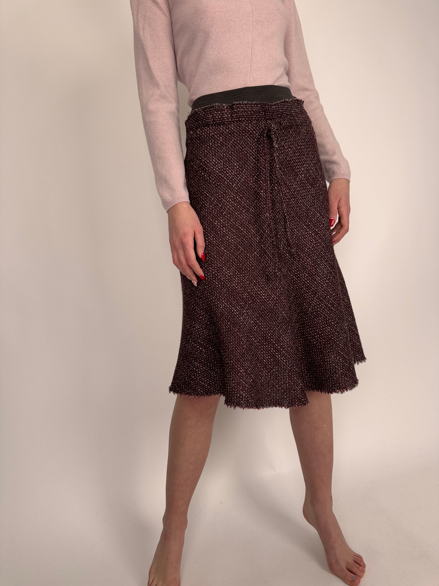 Set luxury italian Patrizia Pepe din tweed de lana extrafina și vascoza