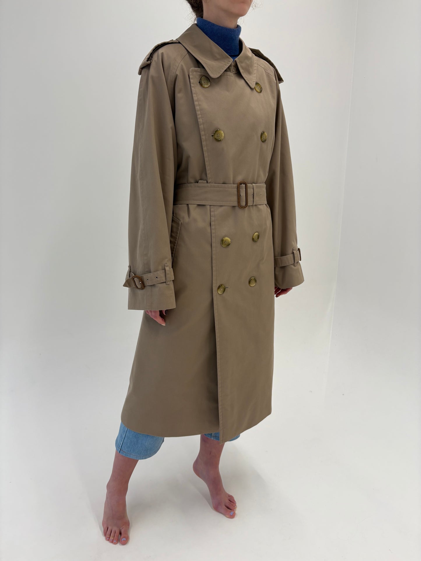 Trench high end Burberry de toamnă iarnă cu liner de lana cu camel hair detașabil
