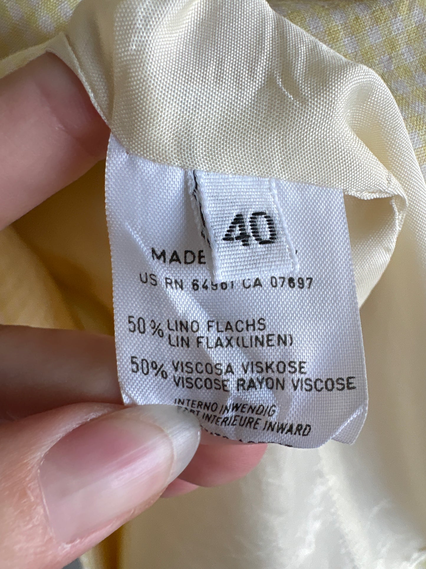 Sacou italian butter yellow din pânză excepțională de in și vascoza