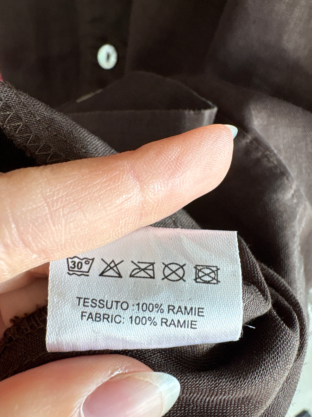 Rochie tip cămașă din in premium chocolate brown cu broderie și aplicații