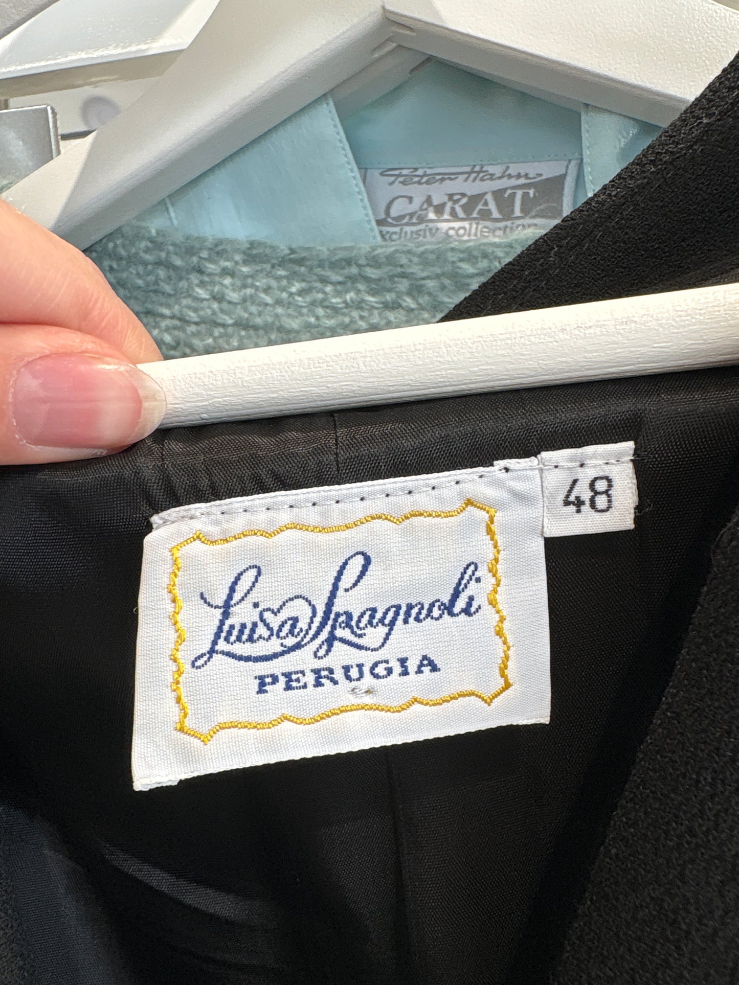 Sacou negru de brand luxury Luisa Spagnoli din lana extrafina