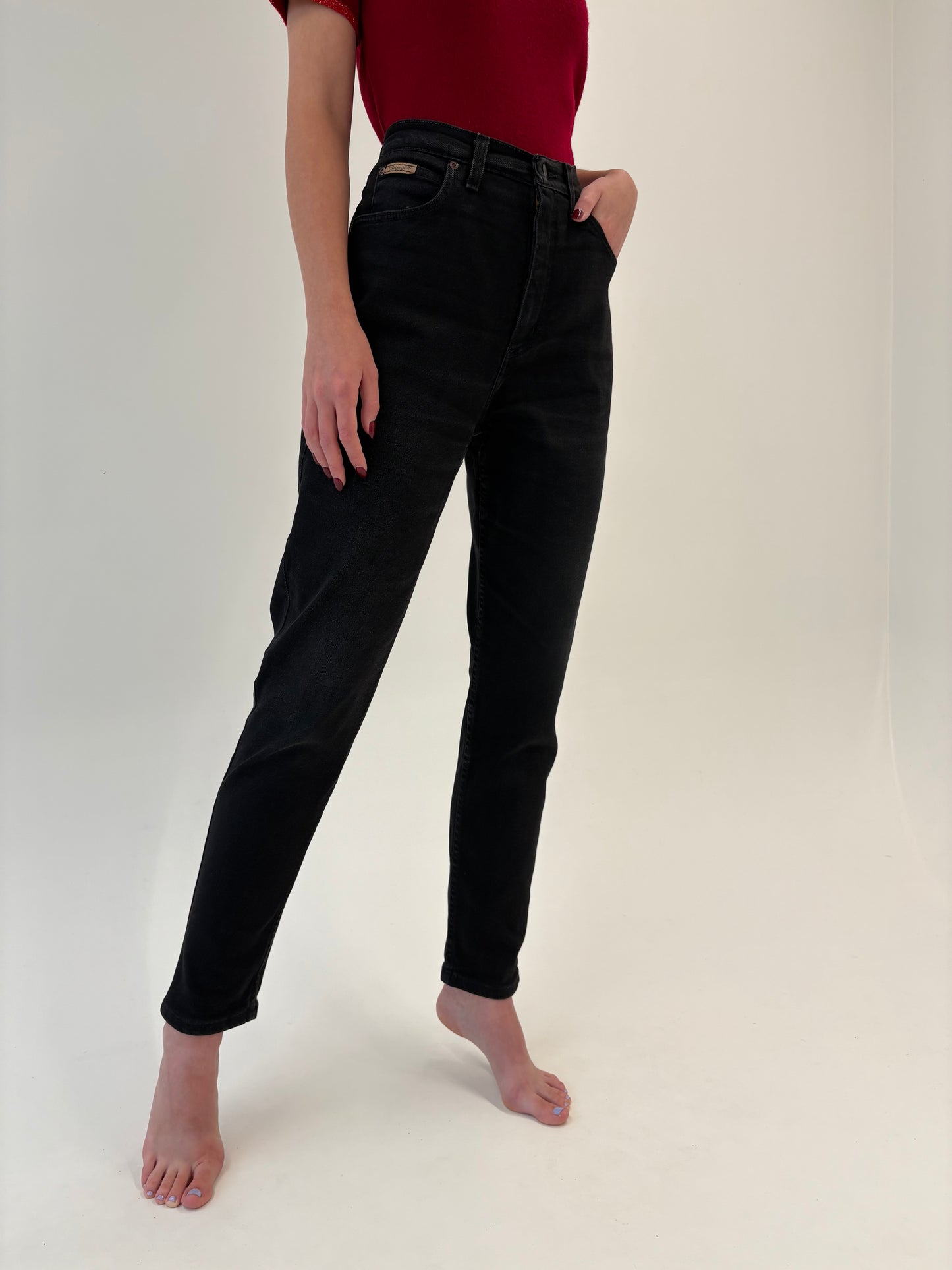 Jeans vintage premium modelator cu talie ultra înaltă mom fit