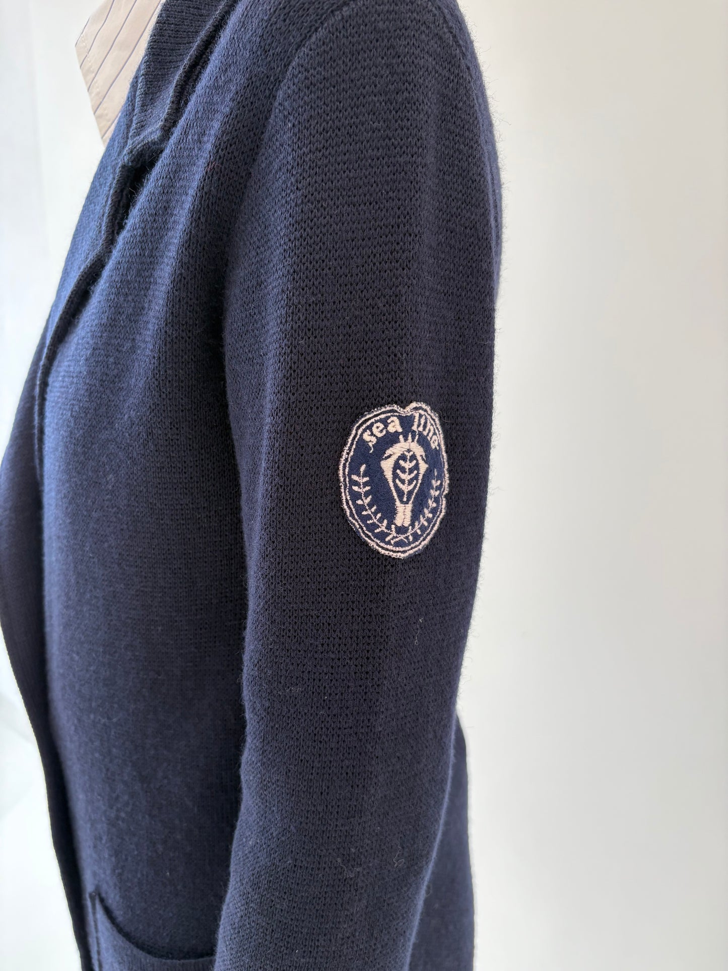 Sacou super premium italian din jerse de lana extrafina de gramaj mare cu închidere dublă