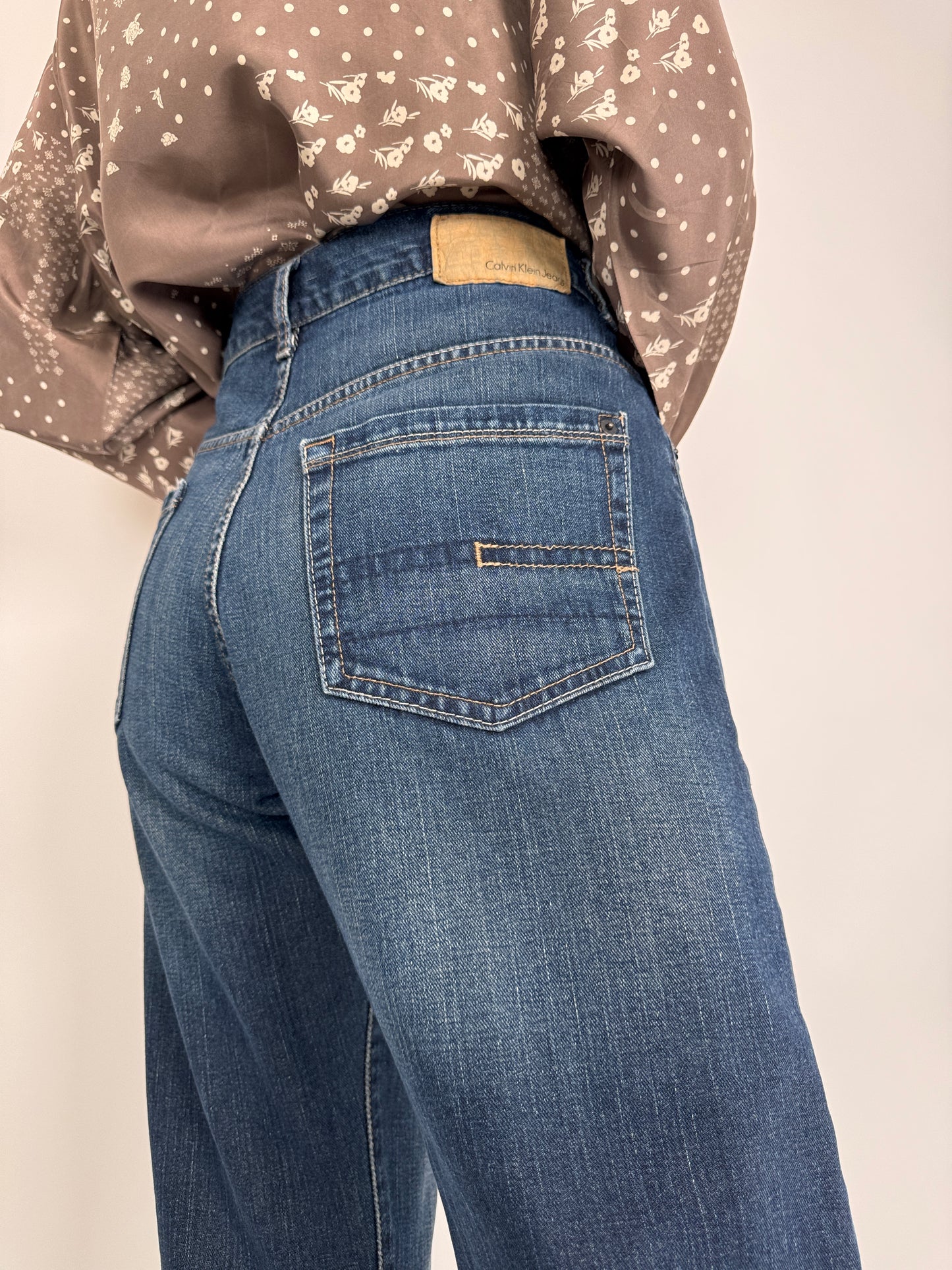 Jeanși tall vintage Calvin Klein darker wash straight leg