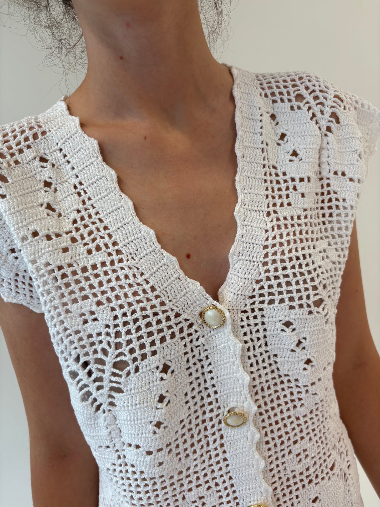 Top vinatge macrame lucrat manual