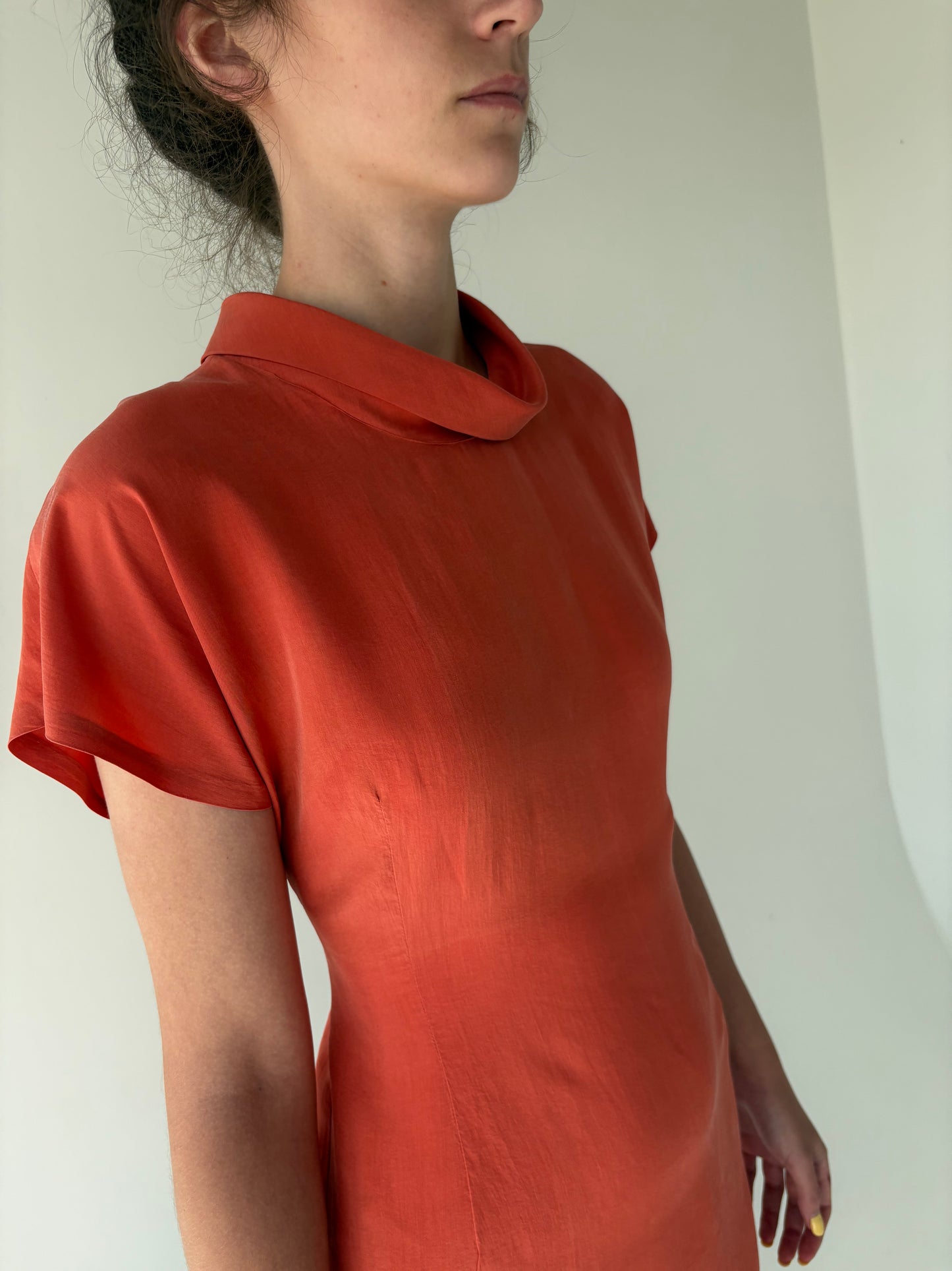 Rochie vintage din mătase naturală în croi de ani 60