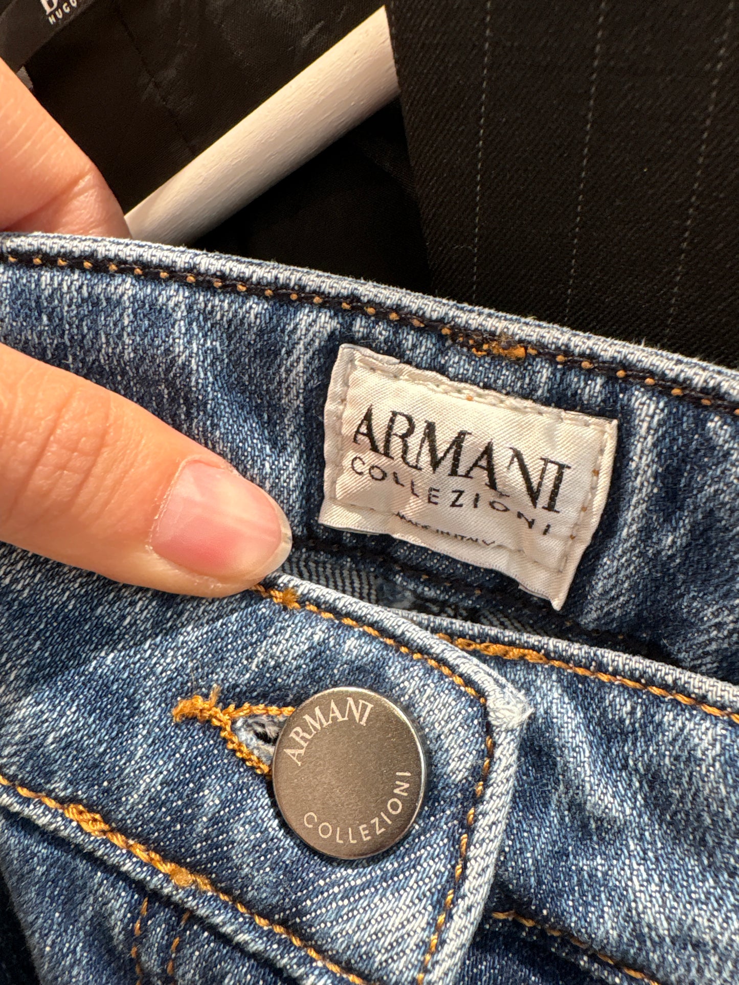 Jeans bootcut Armani Collezioni gamă ultra luxury modelatori classic wash