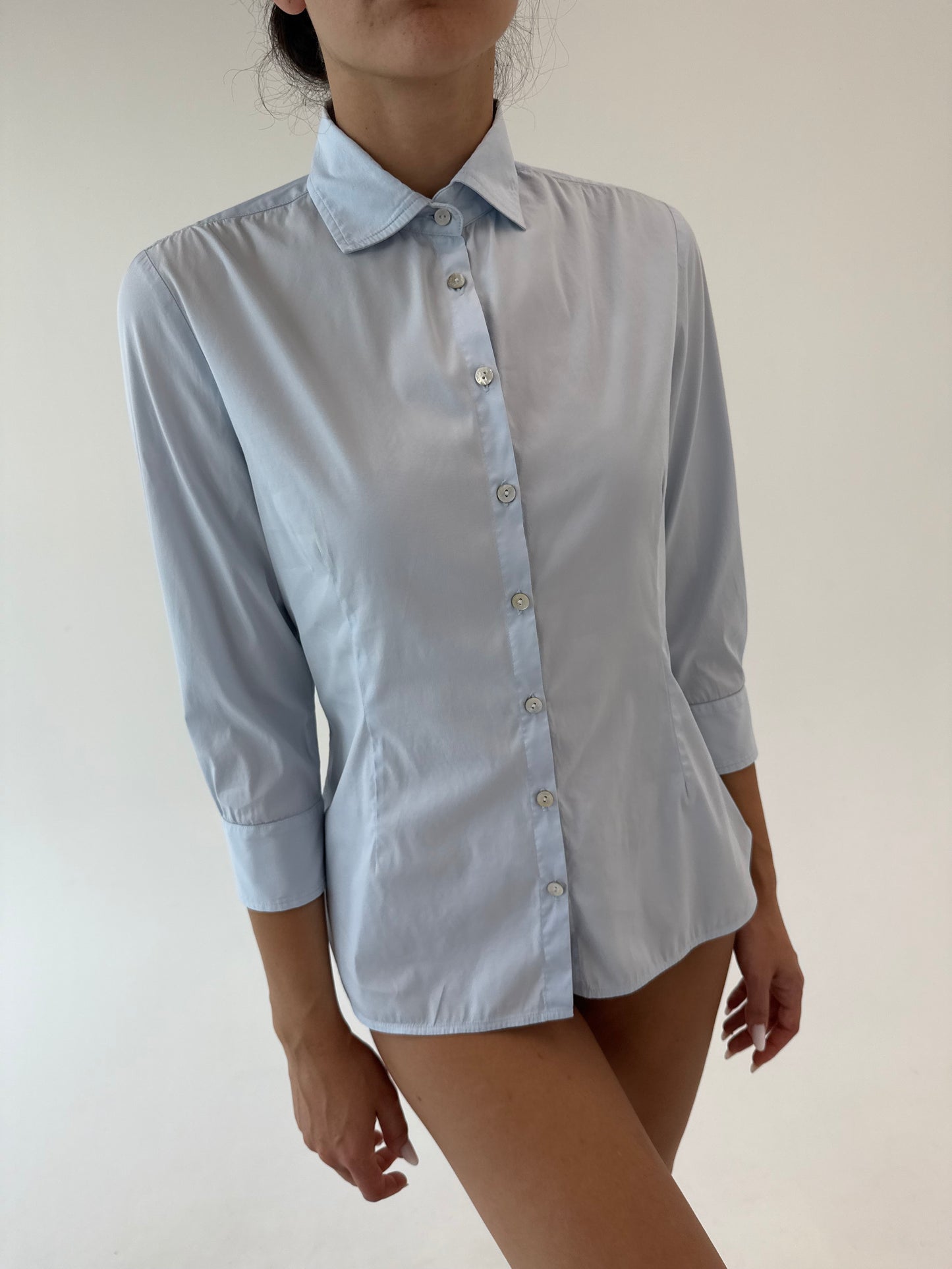 Cămașa super premium italiană cambrata baby blue