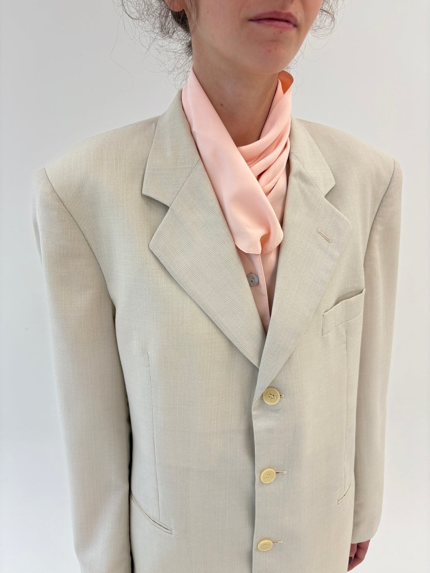 Sacou ultra premium italian off white silver gray din cea mai fină lana