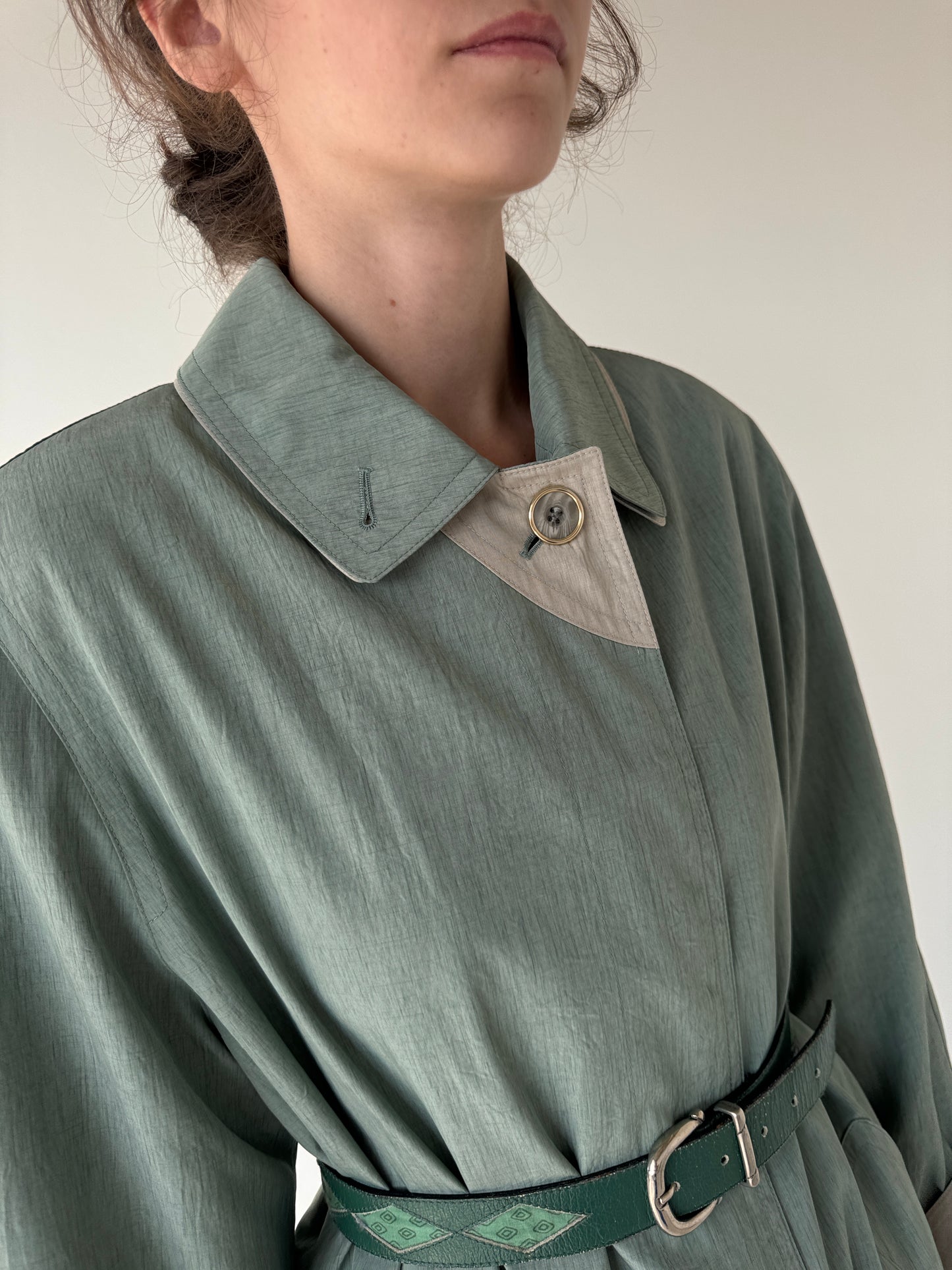 Trench vintage impermeabil ultra ușor cu mâneci reglabile