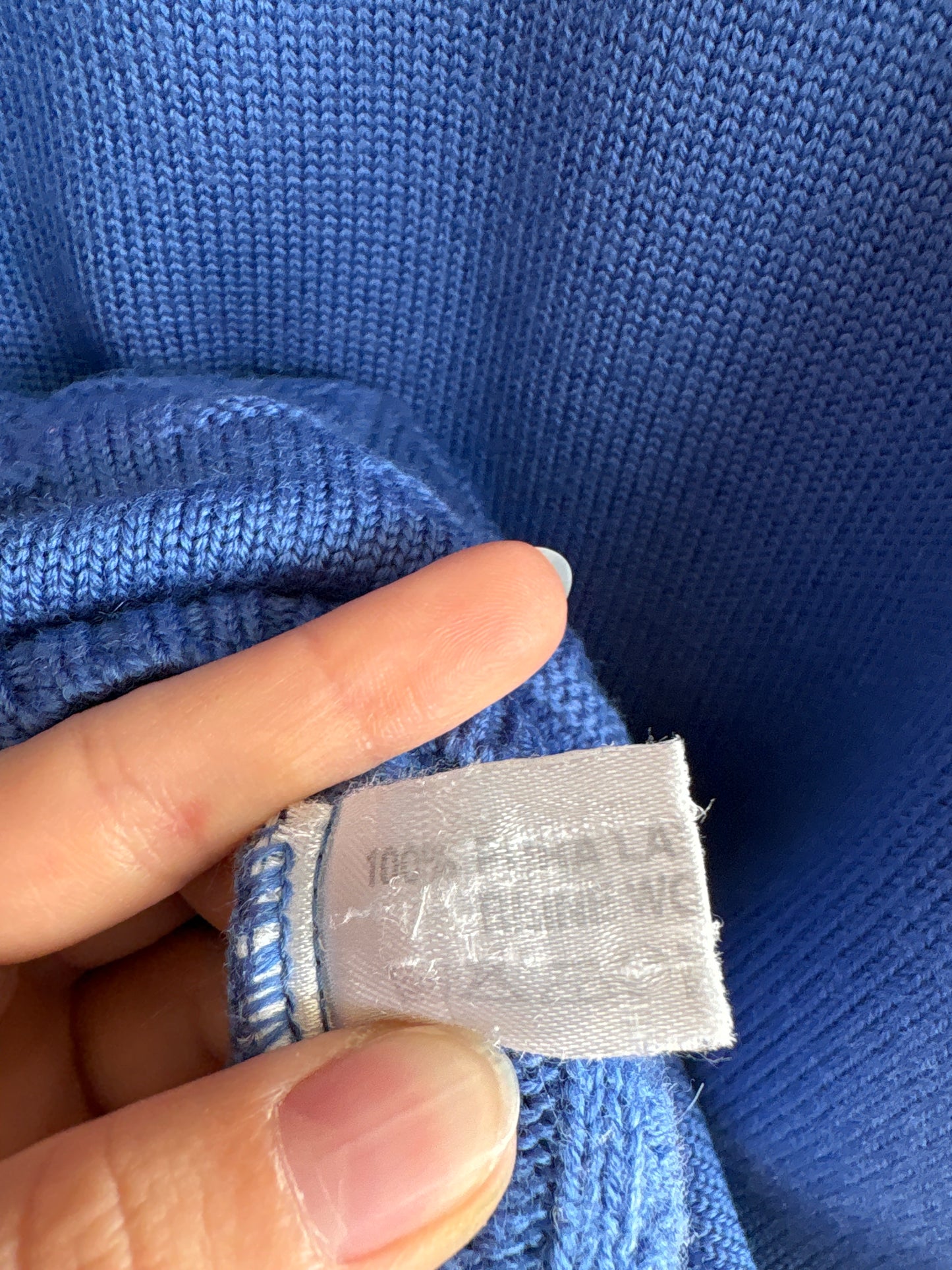 Pulover polo albastru ciel din lana merino extafina de gramaj mare