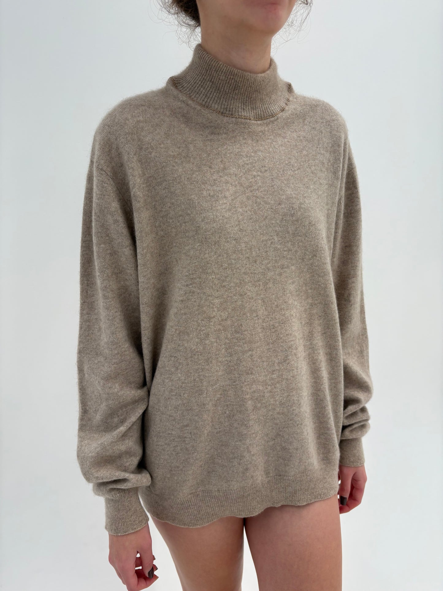 Maleta tall nude din cașmir multiply