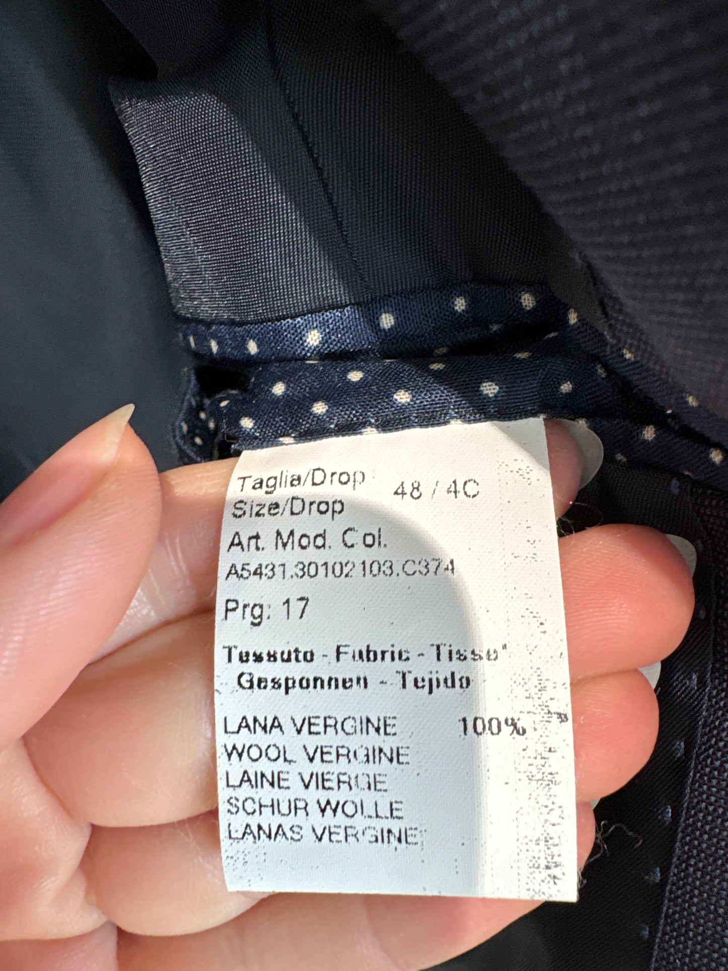 Sacou Navy italian din lana extrafina în croi actual