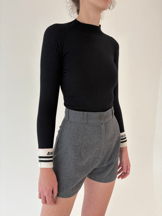 Pantaloni din lana plină extrafina pura certificată cu talie ultra înaltă