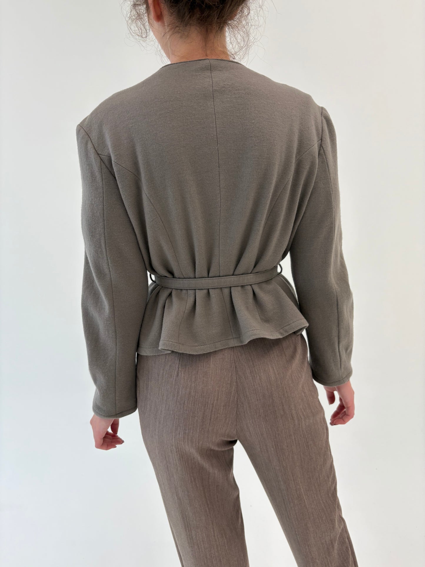 Sacou warm gray luxury Marc Cain din lana extrafina și cașmir