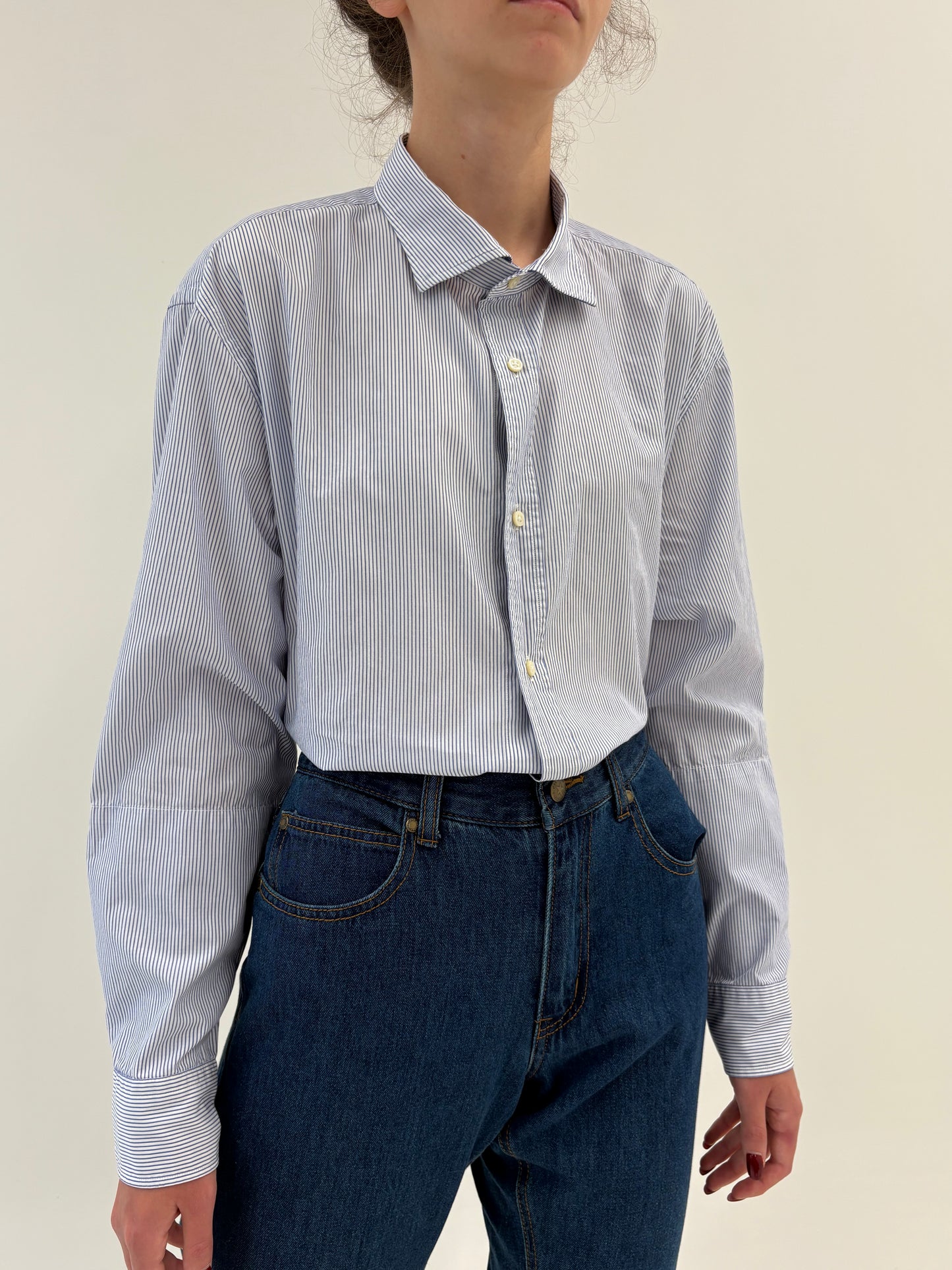 Cămașa din poplin premium de bumbac baby blue