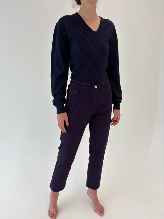 Jeans aubergine ultra confort modelatori