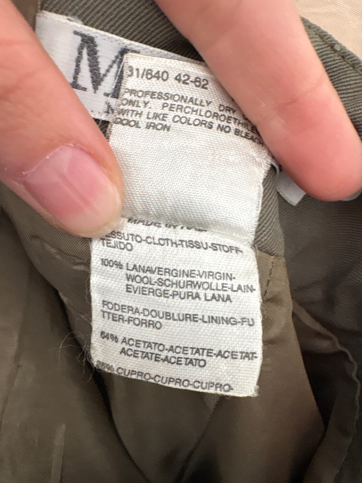 Fustă Max Mara cu talie extrem de înaltă din lana extrafina Sage green