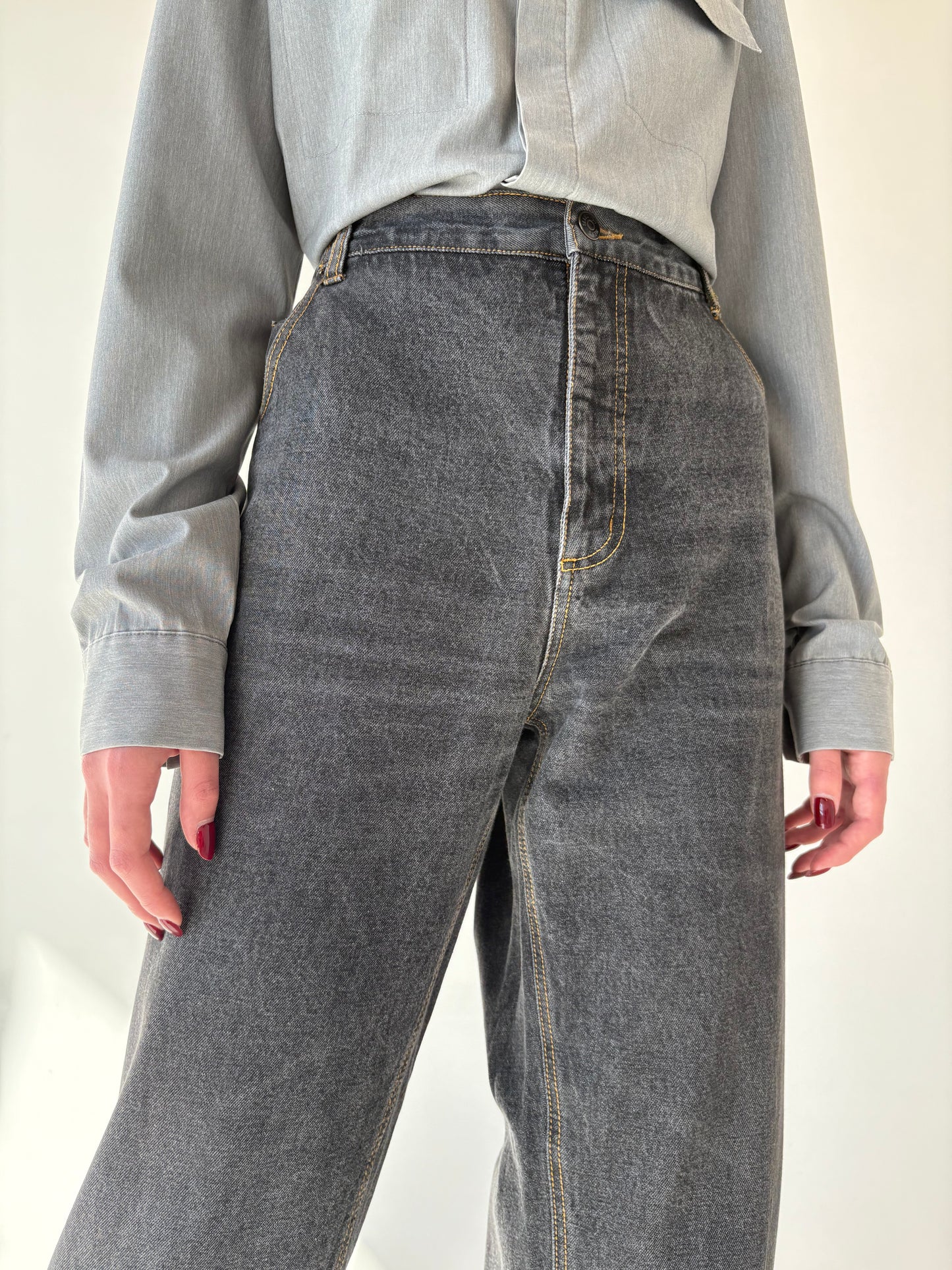 Jeans vintage premium plus size tall cu talie mai generoasă