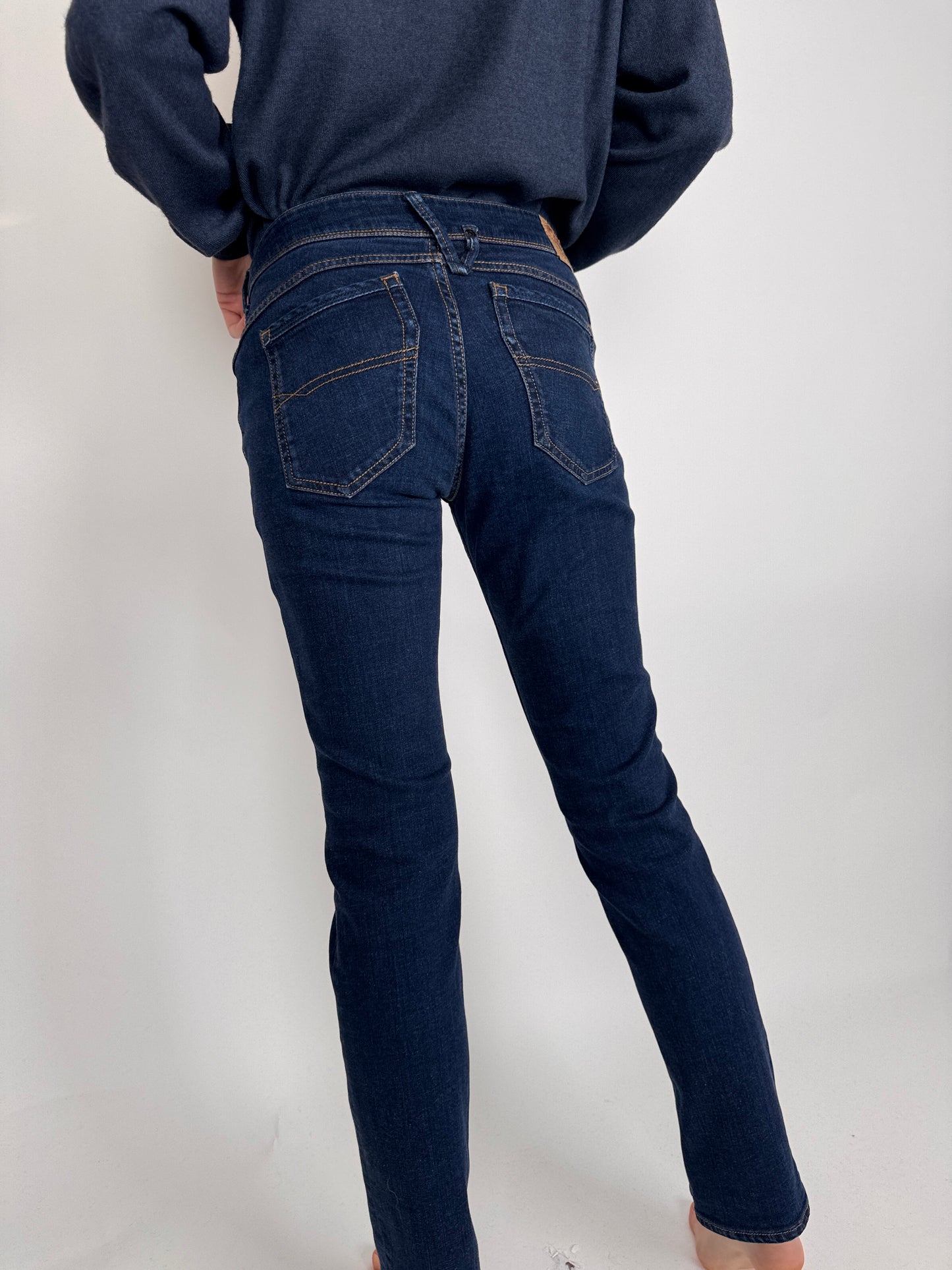 Jeanși Tommy Hilfiger dark wash din bumbac modelator