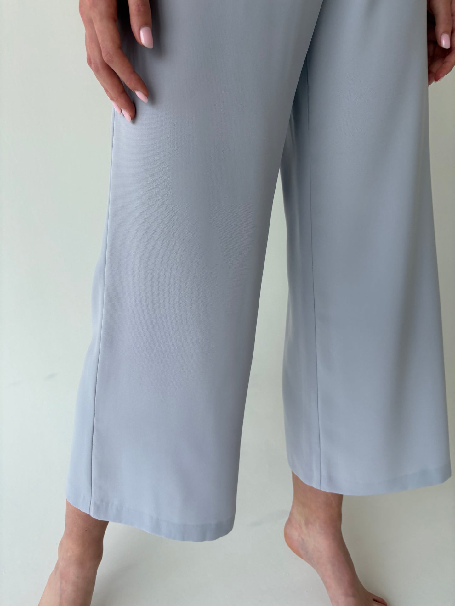 Pantaloni business palazzo blue light gray