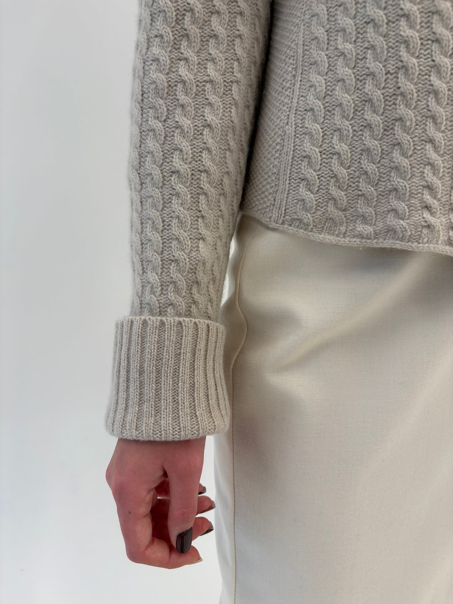 Jacheta luxury din cașmir super gros multiply off white italiană