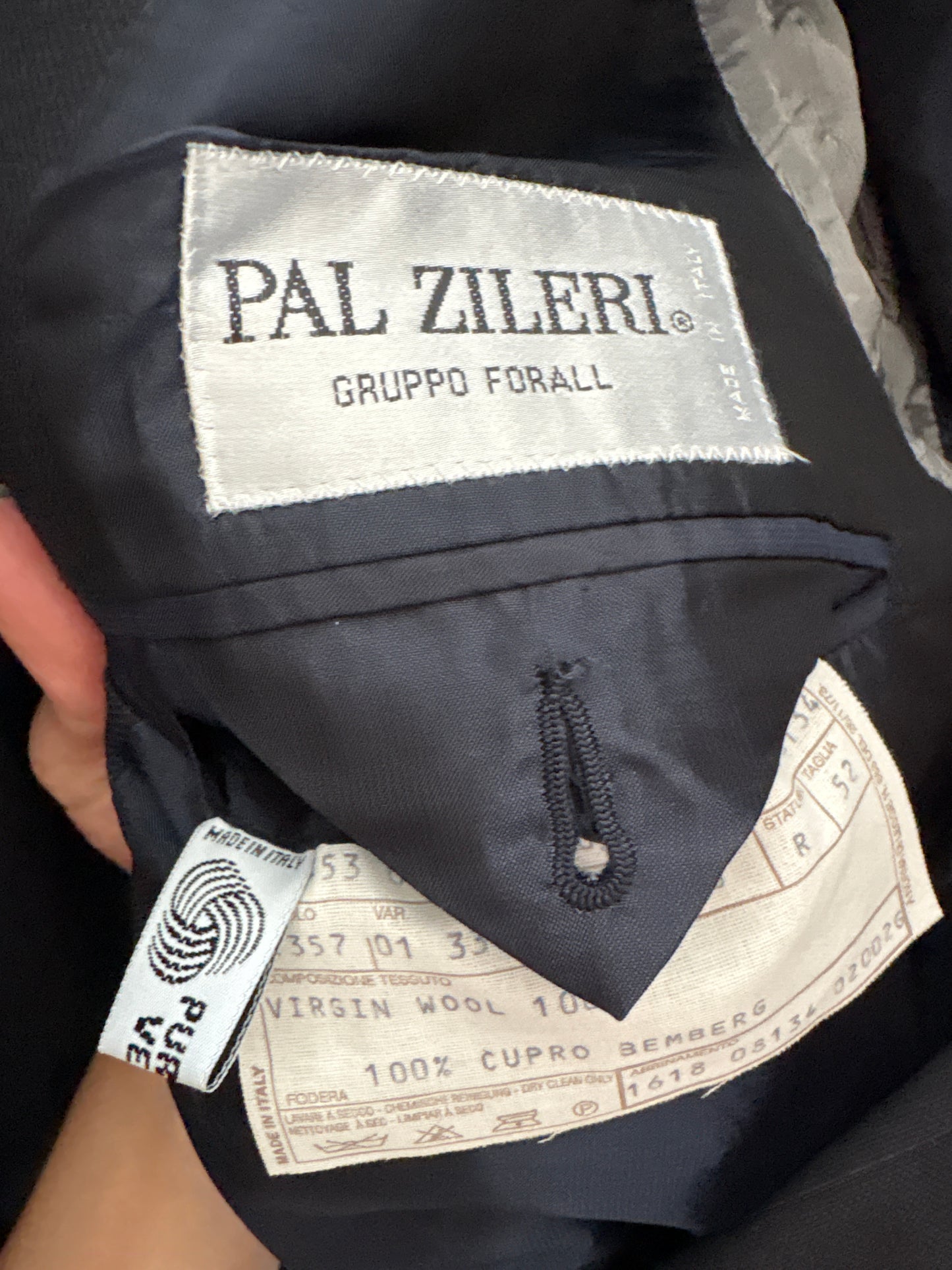 Sacou italian Navy blue din lana extrafina pura virgină