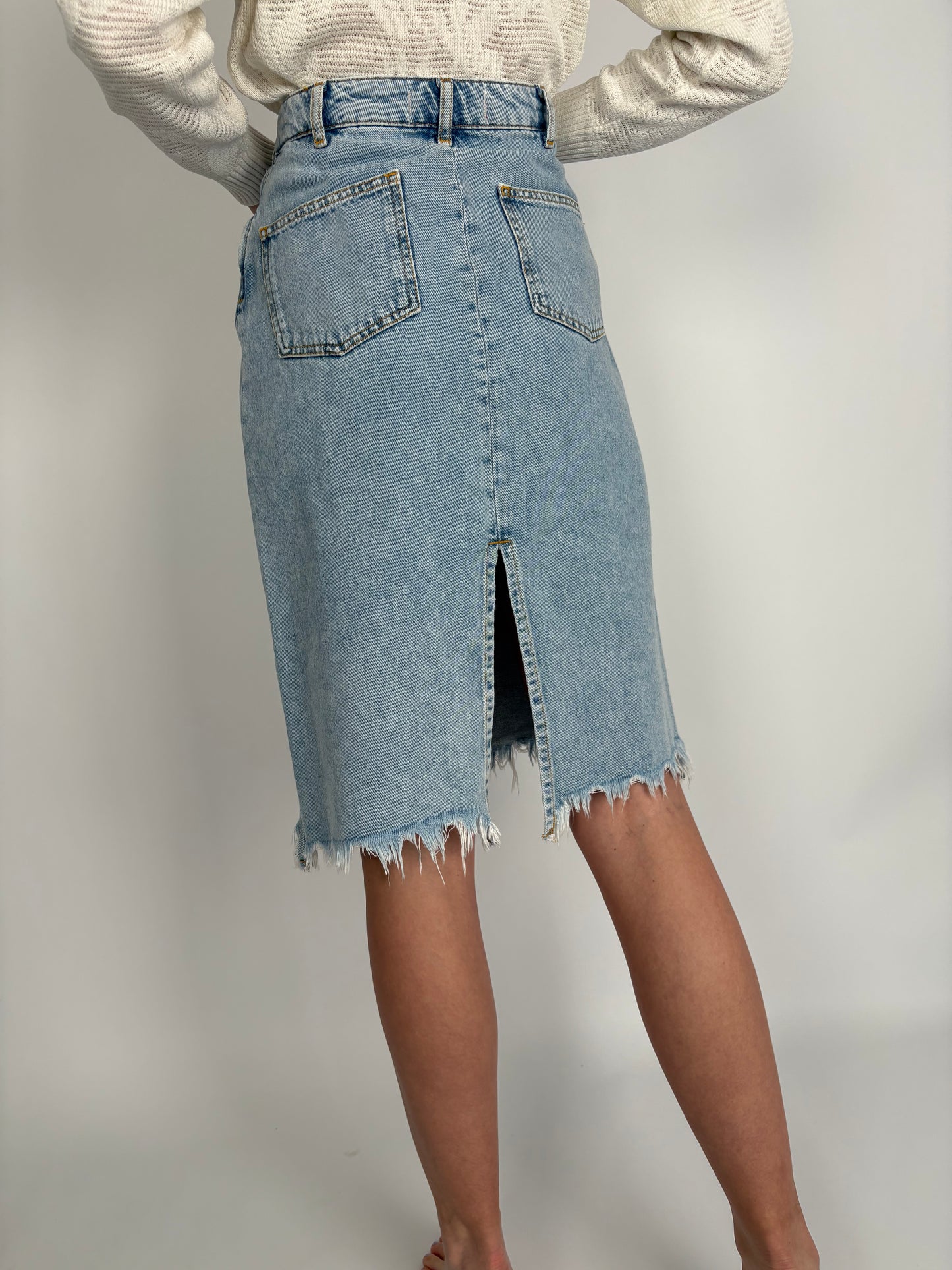 Fustă vintage light wash din jeans