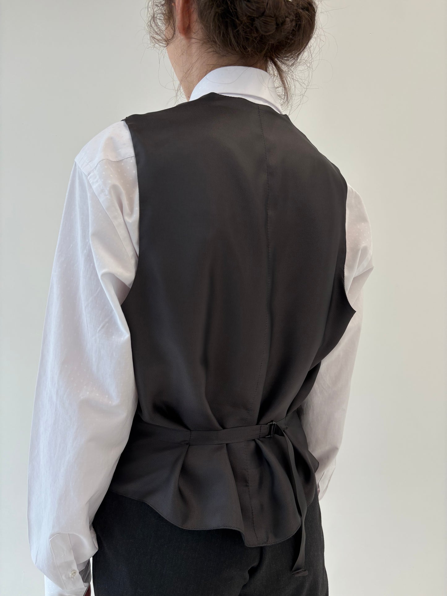 Costum italian charcoal gray din 3 piese și lana extrafina
