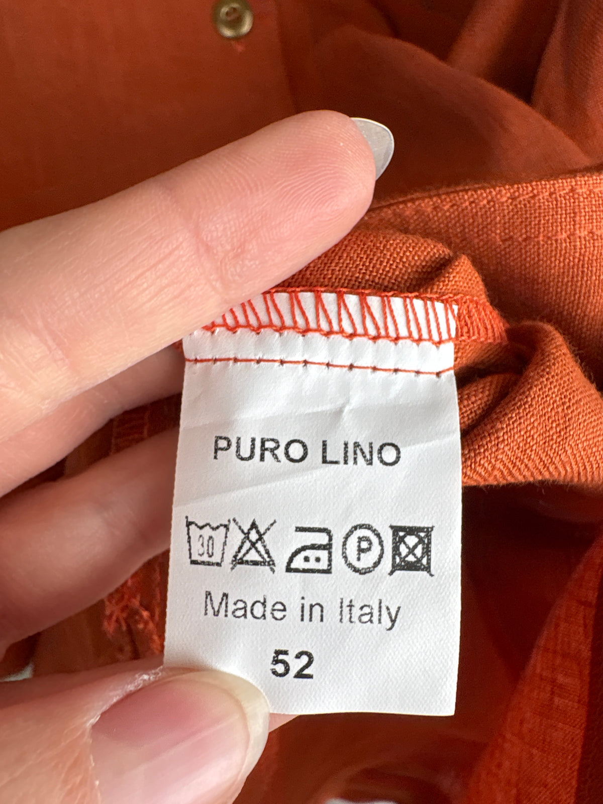 Cămașa italiana pumpkin orange din in premium