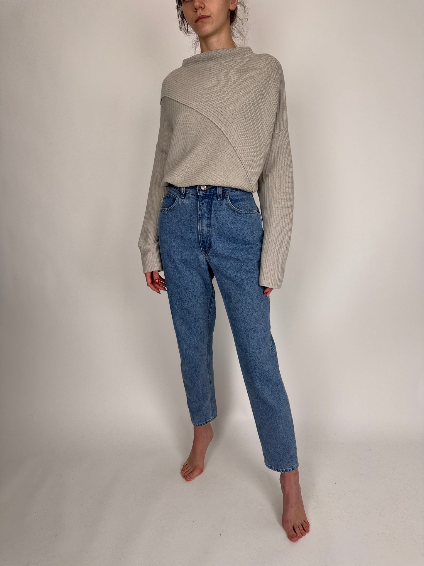 Jana și vintage tall mom fit cu talie înaltă classic wash