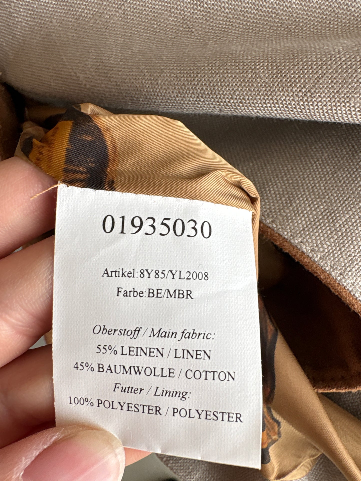Sacou warm gray din pânză ușor structurată de un și bumbac