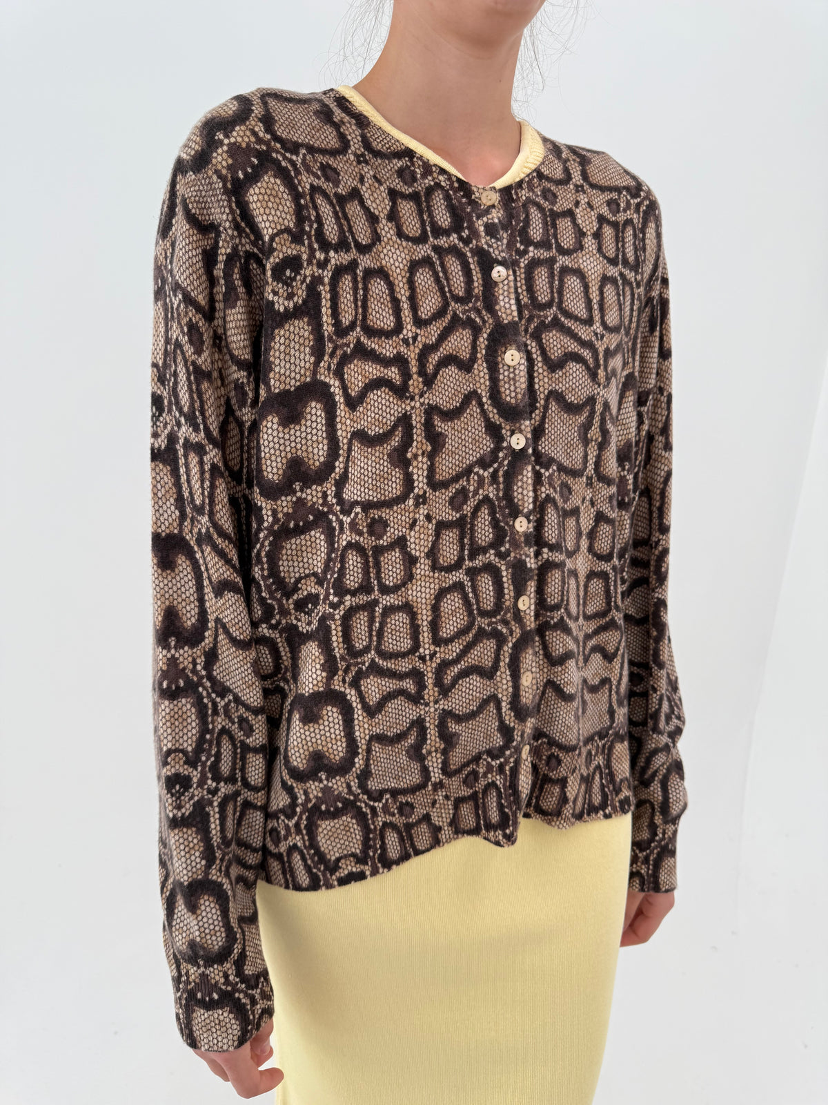 Cardigan animal print din cașmir