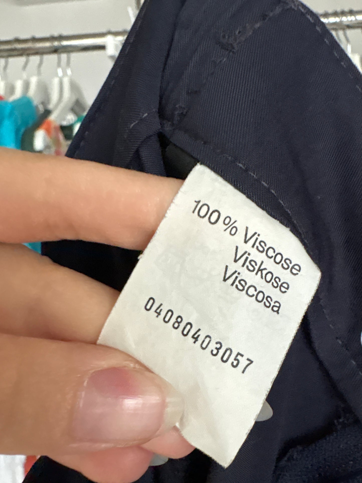 Fustă maxi în croi minimalist amplu cu talie ultra înaltă marcată Navy blue