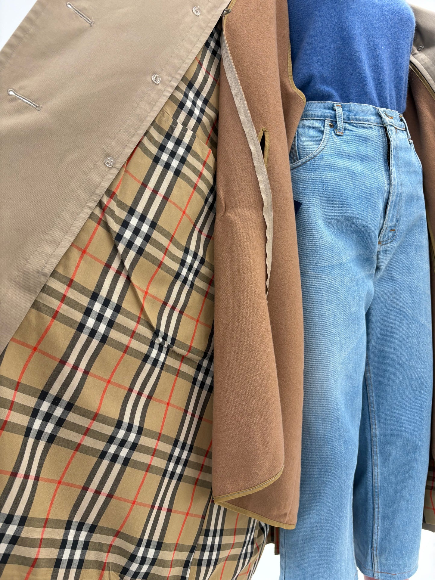 Trench high end Burberry de toamnă iarnă cu liner de lana cu camel hair detașabil