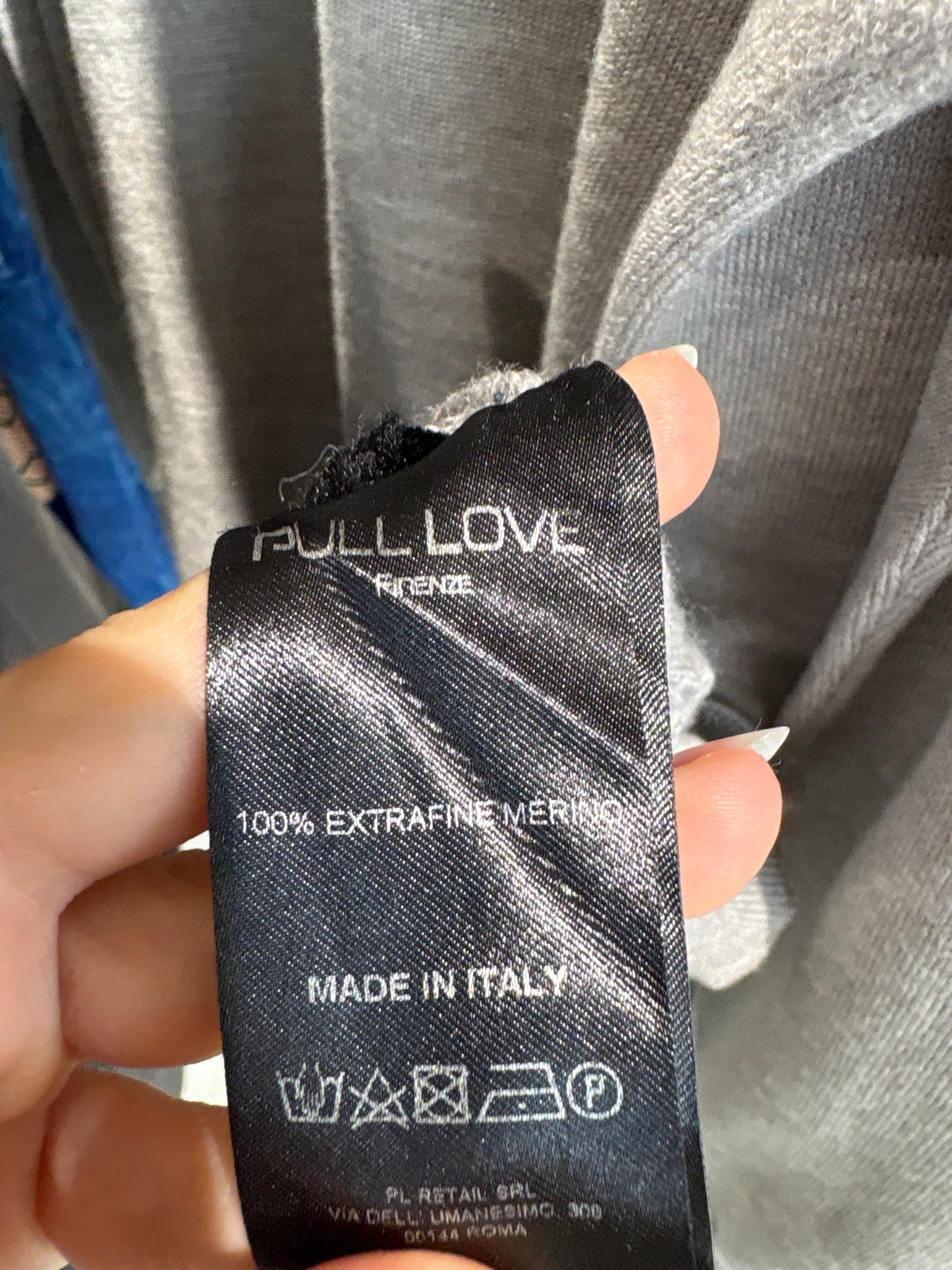 Pulover light gray în anchior din lana merino extrafina de gramaj mare