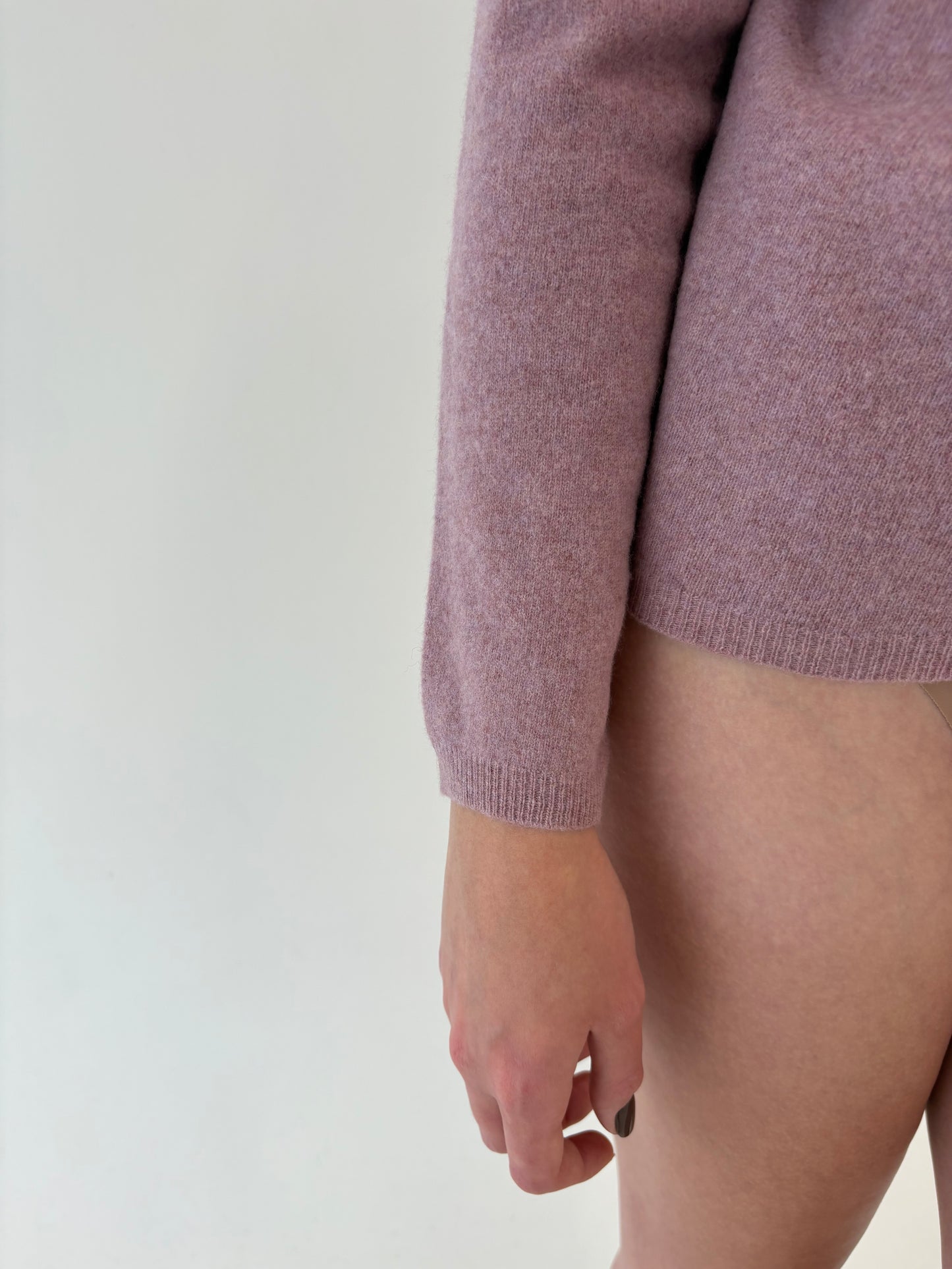 Maleta dusty pink din lana merino extafina de gramaj mare