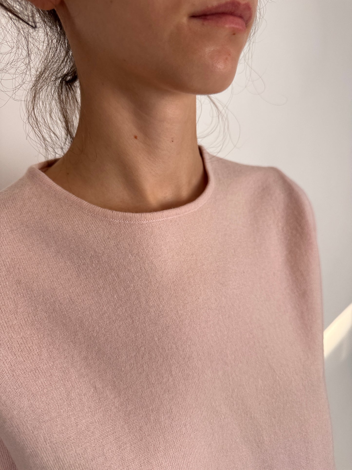 Pulover italian petite baby pink din lana merino extrafina
