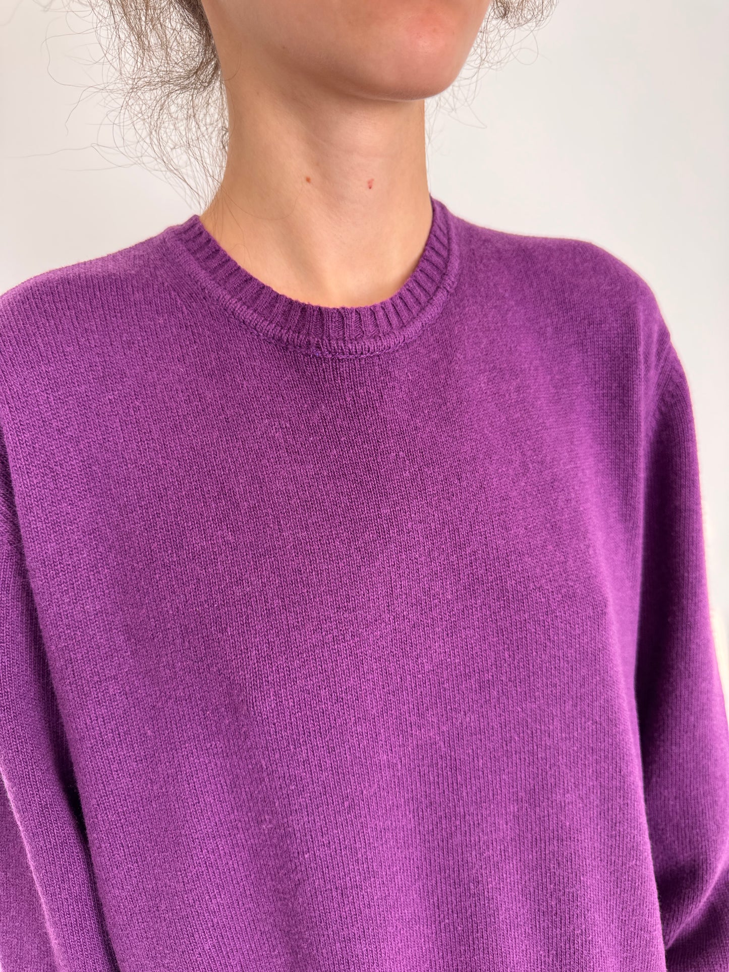 Pulover premium italian lucury purple din lana extrafina și cașmir