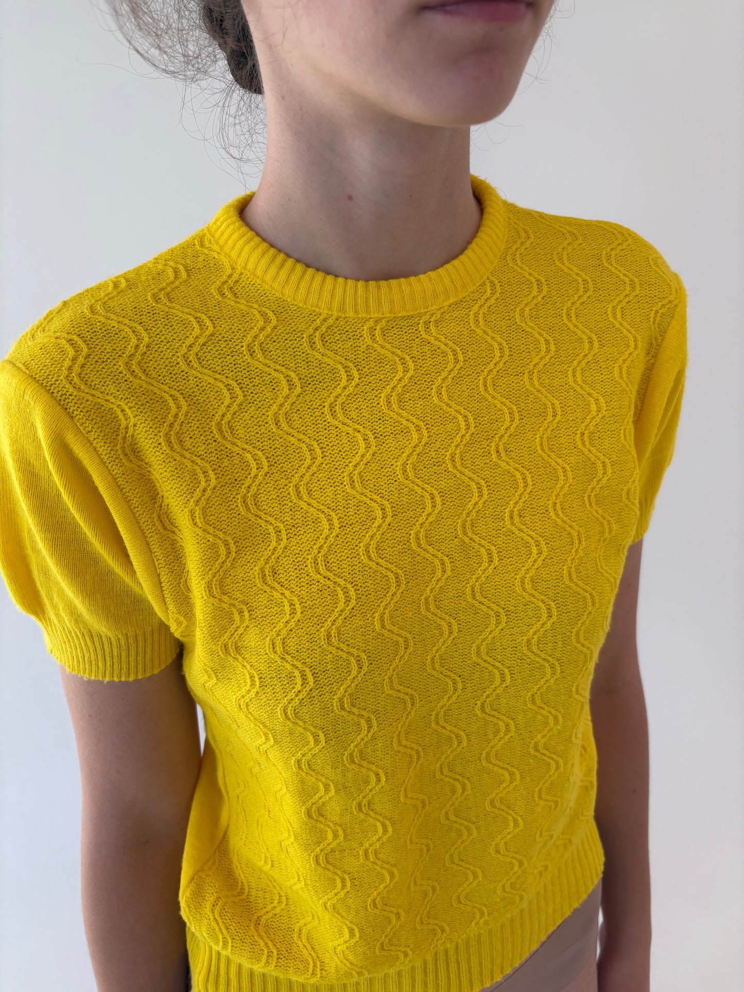 Top vintage din jerse de mix de lana extrafina