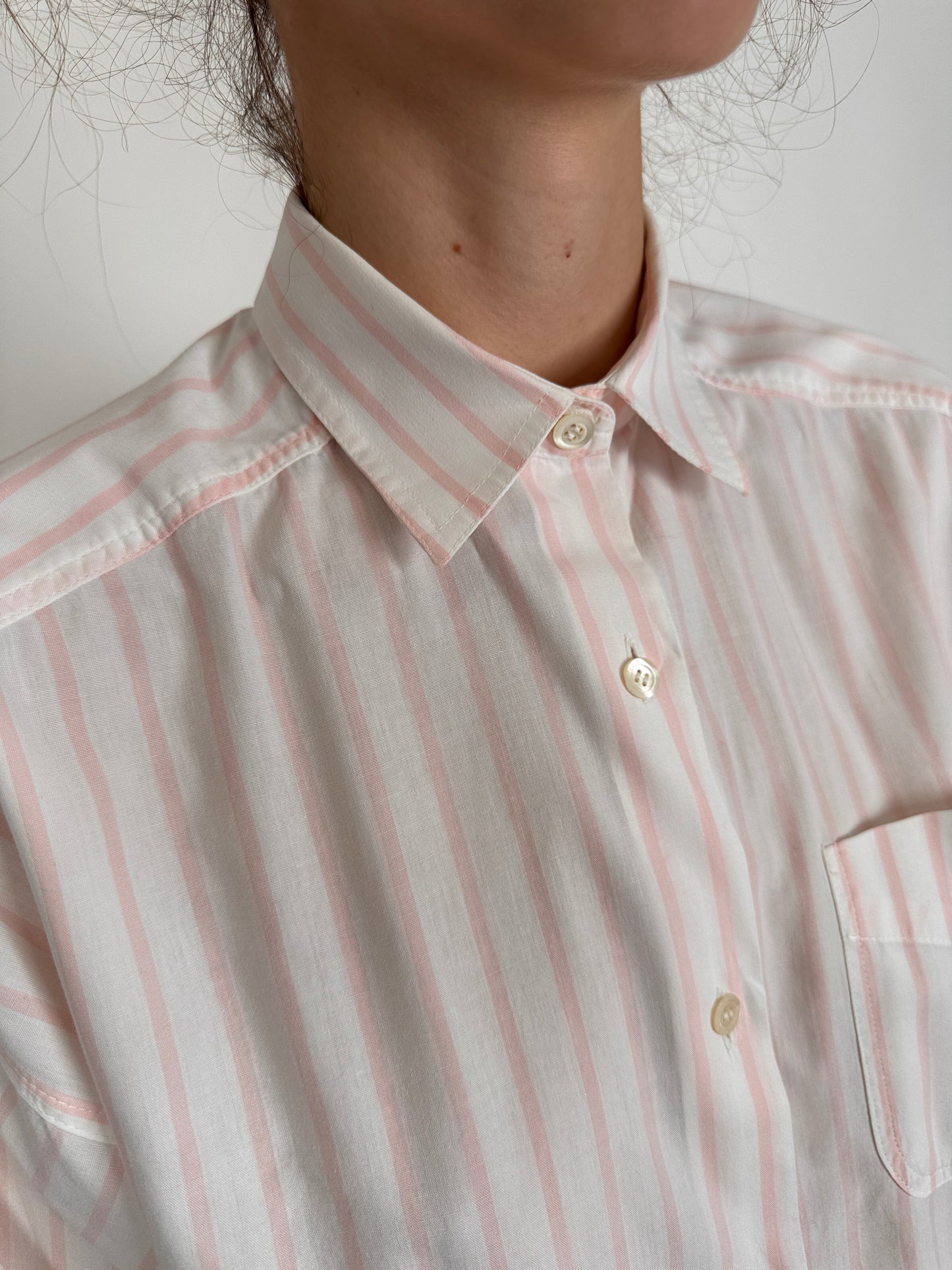 Cămașa premium Nara Camicie cu dungi fină baby pink