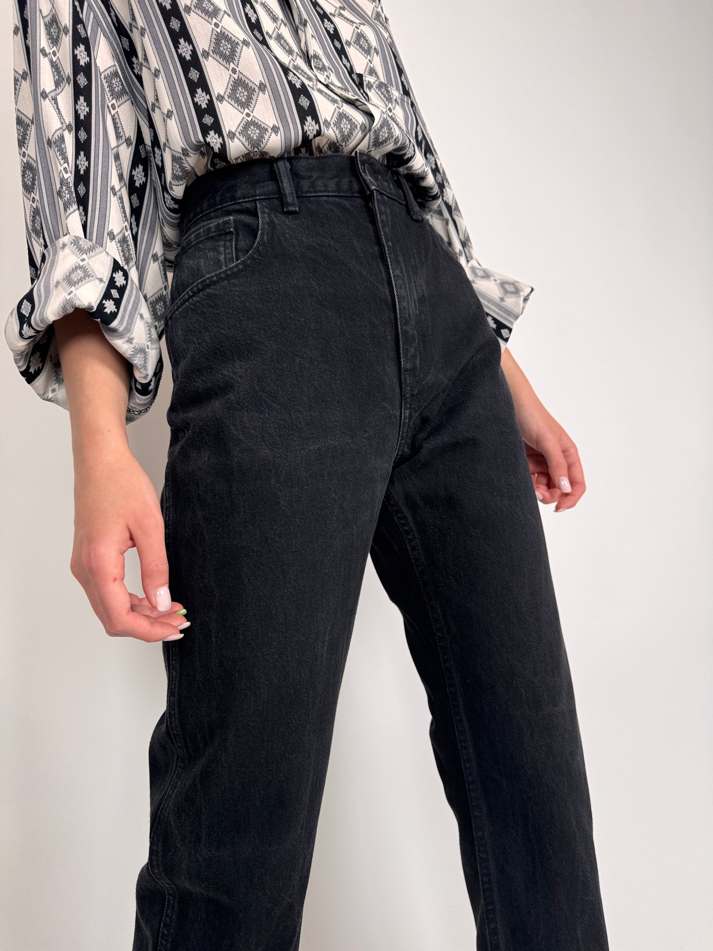 Jeanși premium cu talie ultra înaltă dark wash