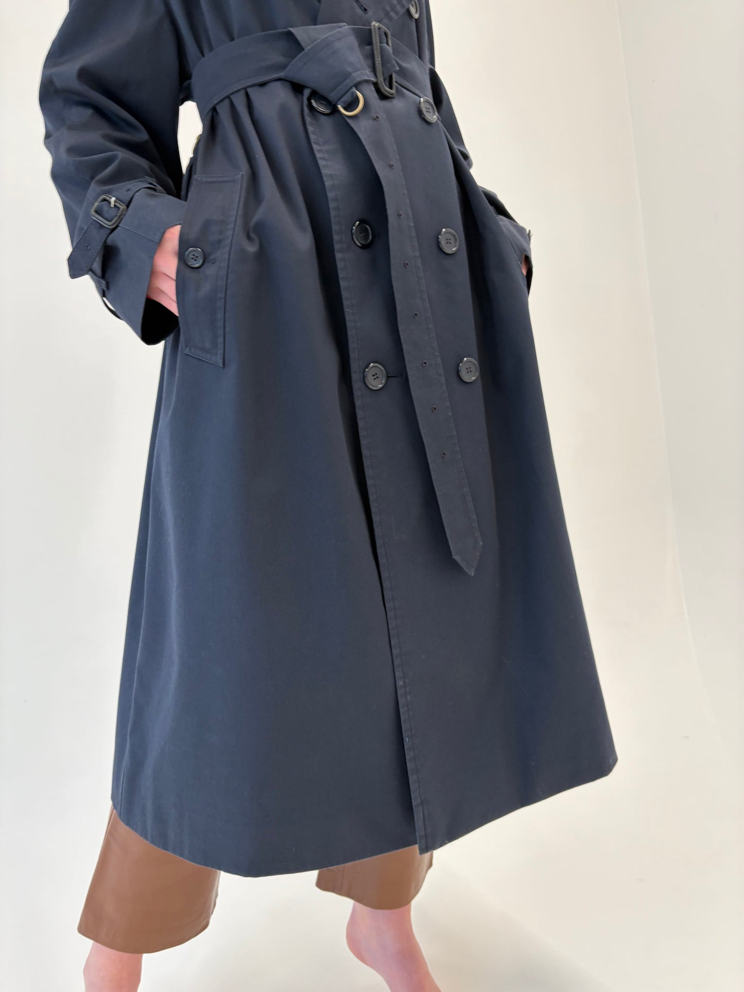 Trench vintage Burberry tall plus size cu talie reglabilă