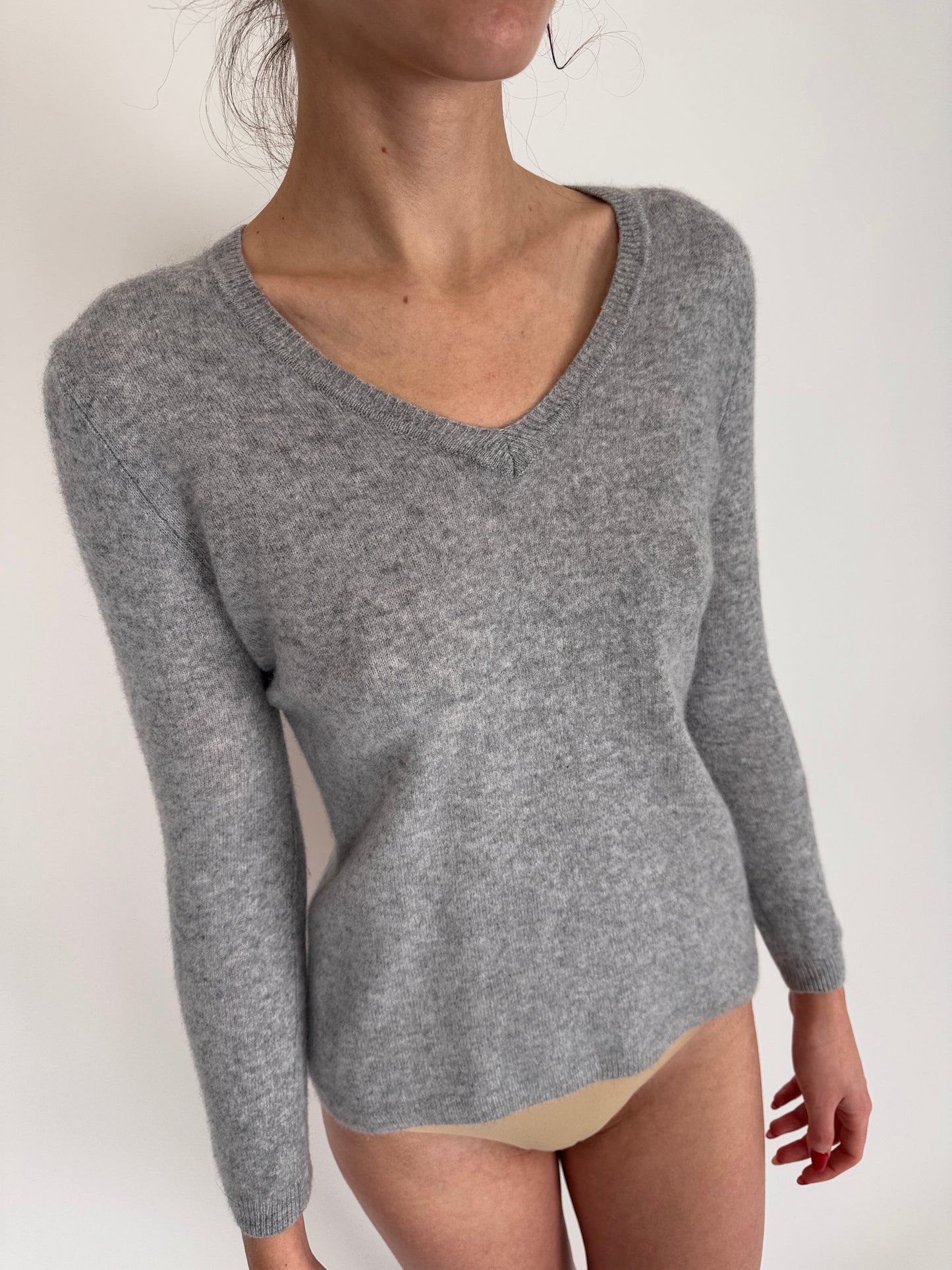Pulover cloud gray din cașmir
